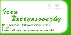 iren mattyasovszky business card